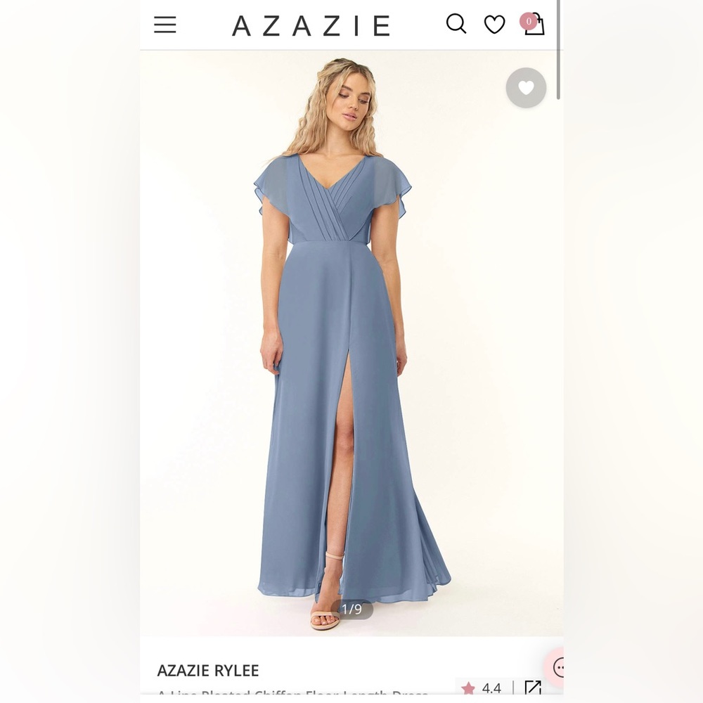 Azazie Rylee dress- dusty blue size 2